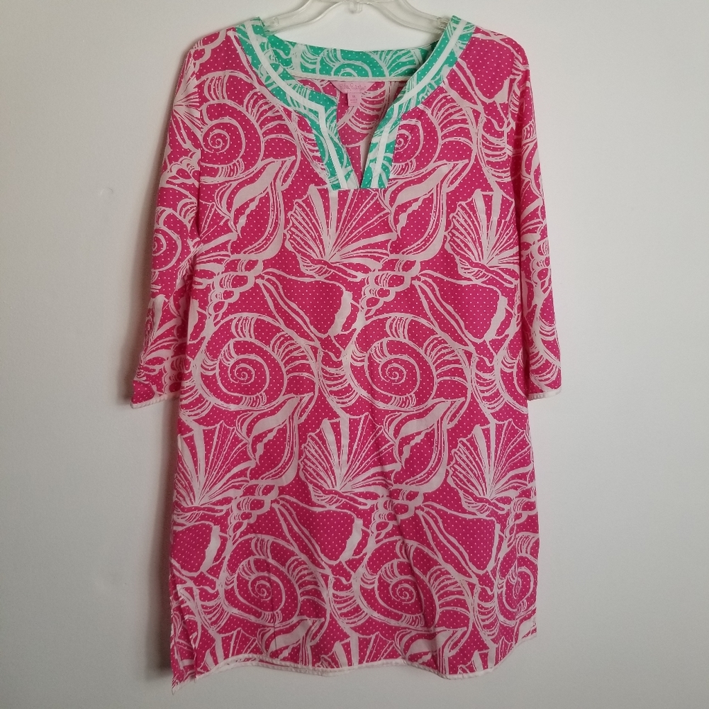 Lilly Pulitzer Seashell Polka Dot Cotton Tunic Beach Cover-Up
